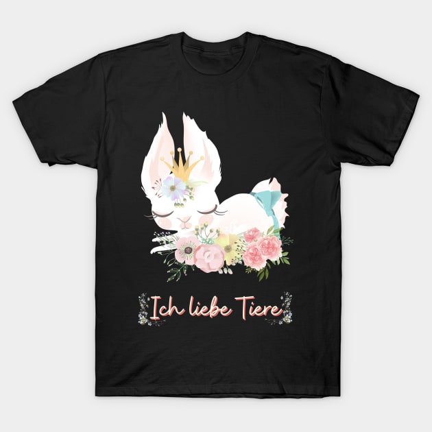 Häschen Liebe Tiere Prinzessin Blumen Süß T-Shirt by Maggini Art